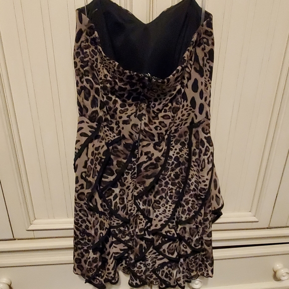Juniors strapless leopard animal print dress Sz 7 - Picture 3 of 4